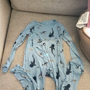 Kyte BABY Shark Print Blue Pajama Set 4T